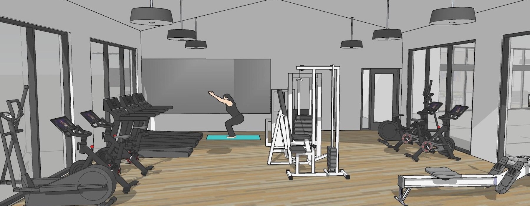 a person doing exercise in a gym