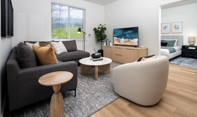 living room with seating