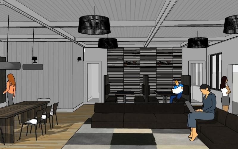 a rendering of a clubroom